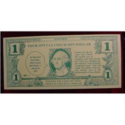 1979 "Tax Check-Off Dollar" Scrip.