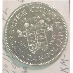 1871-1971 Canada "British Columbia" Dollar