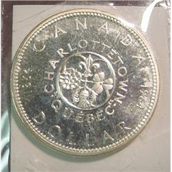 1964 Canada "Charlottetown" Silver Dollar