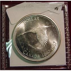 1967 Canada "Flying Goose" Silver Dollar