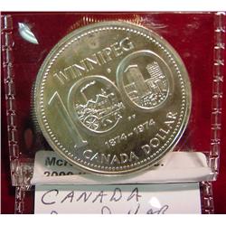 1874-1974 Canada "Winnipeg" Silver Dollar