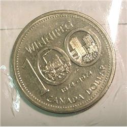 1874-1974 Canada "Winnipeg" Dollar. BU
