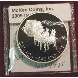 1992 Canada "Stage Coach" Silver Dollar