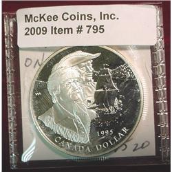 1995 Canada "Hudson Bay" Silver Dollar.