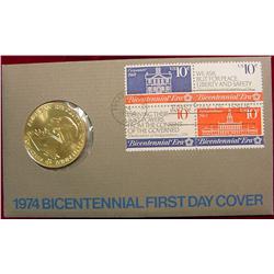 1974 Biecentennial Medal & Cover.