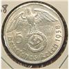 Image 1 : 1938D German 5-Reichsmarks Silver.