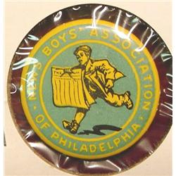 News Boy's Assoc. Pin Back.