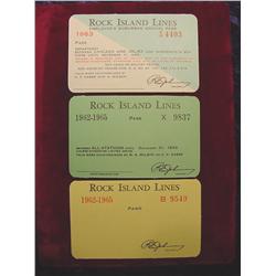 (3) Different Rock Island Railroad Passes. 