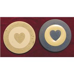 (2) Gaming Tokens. Hearts.