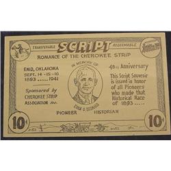 1941 Cherokee 10c Script, Enid OK.