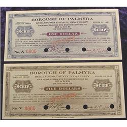 (2) 1933 Depression Script, Palmyra, NJ.