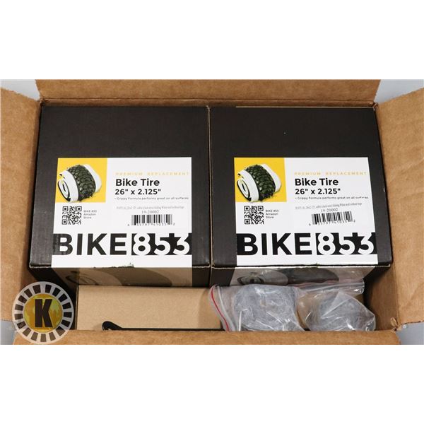 LOT OF 2 SETS OF REPLACEMENT BIKE TIRES AND TUBES
