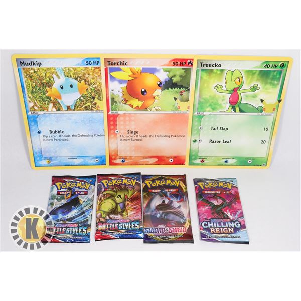 x4 POKEMON BOOSTER PACKS NEW SEALED, JUMBO CARDS