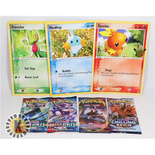 x4 POKEMON BOOSTER PACKS NEW SEALED, JUMBO CARDS