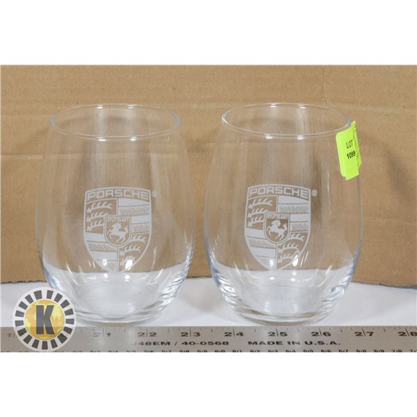 LOT OF TWO PORSCHE STEMLESS WINE GLASSES