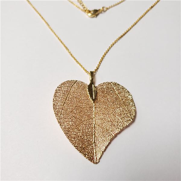 BZ844-95 NATURAL LEAF 18" NECKLACE