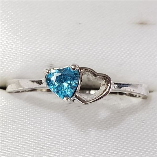 BZ844-58  SILVER BLUE TOPAZ RING