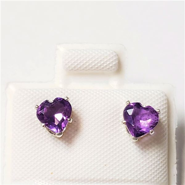 BZ844-73 SILVER AMETHYST(0.8CT) EARRINGS