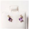 Image 1 : BZ844-80 10K AMETHYST DIAMOND(0.06CT) EARRINGS