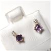 Image 2 : BZ844-80 10K AMETHYST DIAMOND(0.06CT) EARRINGS