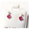 Image 1 : BZ844-81 10K RUBY(0.44CT) DIAMOND(0.06CT) EARRINGS