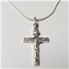 Image 1 : BZ844-93 SILVER CROSS 18" NECKLACE