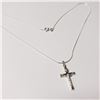 Image 2 : BZ844-93 SILVER CROSS 18" NECKLACE