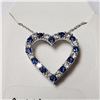 Image 1 : BZ844-63 SILVER CREATED SAPPHIRE 19" NECKLACE