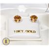 Image 2 : 10K YELLOW GOLD AMETHYST (1.2CT) EARRINGS
