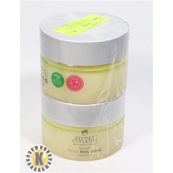 2 SECRET COLLAGEN SEA SALT VANILLA BODY SCRUB-375g