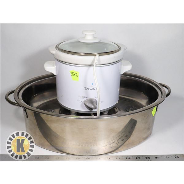 ROASTER PAN WITH LID SOLD WITH RIVAL CROCK POT