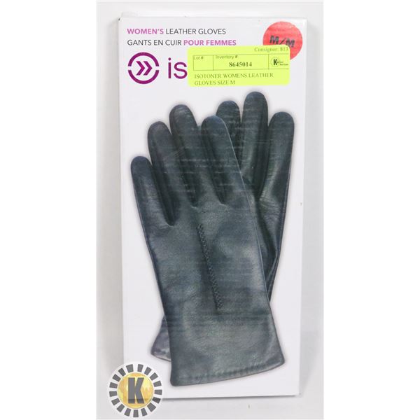 NEW ISOTONER WOMENS LEATHER GLOVES SIZE M