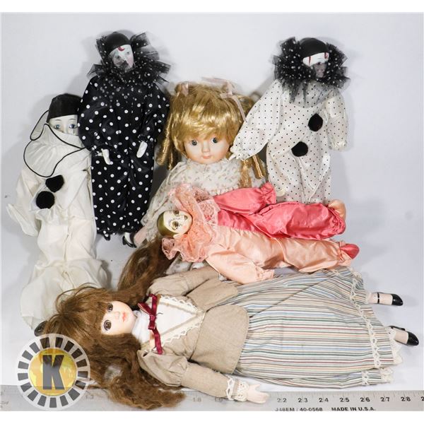 FLAT OF ASSORTED PORCELAIN DOLLS