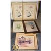 Image 1 : LOT OF 4 FRAMED (MOST UNDER GLASS) WALL ART