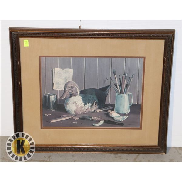 FRAMED UNDER GLASS ART PRINT BY H.L. HARNETT