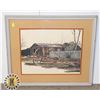 Image 1 : FRAMED UNDER GLASS OLD FARM PICTURE