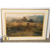 Image 1 : FRAMED UNDER GLASS OLD FARM PICTURE