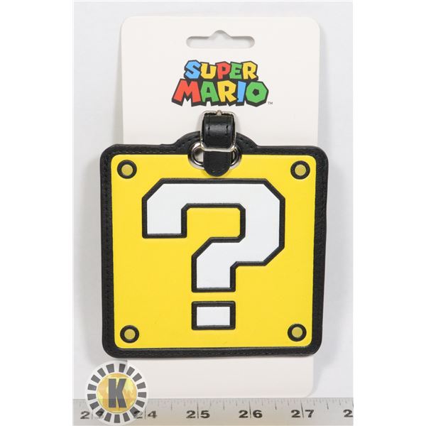 NEW SUPER MARIO QUESTION BLOCK LUGGAGE TAG