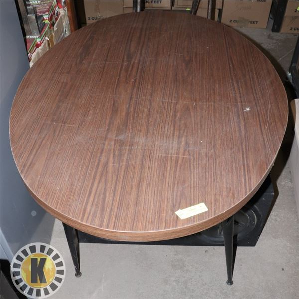 OVAL WOOD LOOK TABLE APPROX. 30  TALL