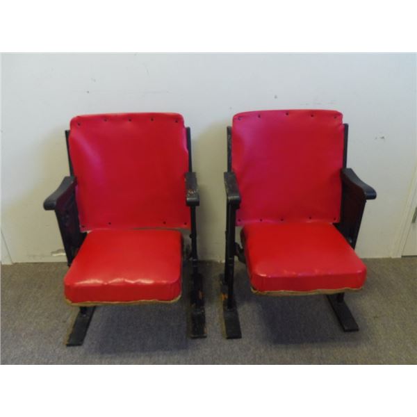 2 Restored Movie Theatre Chairs