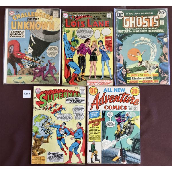 LOT OF 5 - VINTAGE DC COMIC BOOKS - INCL SUPERMAN