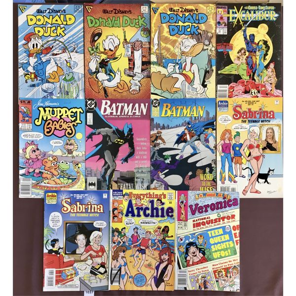 LOT OF 11 - MISC VINTAGE COMIC BOOKS - INCL BATMAN, DISNEY ETC.