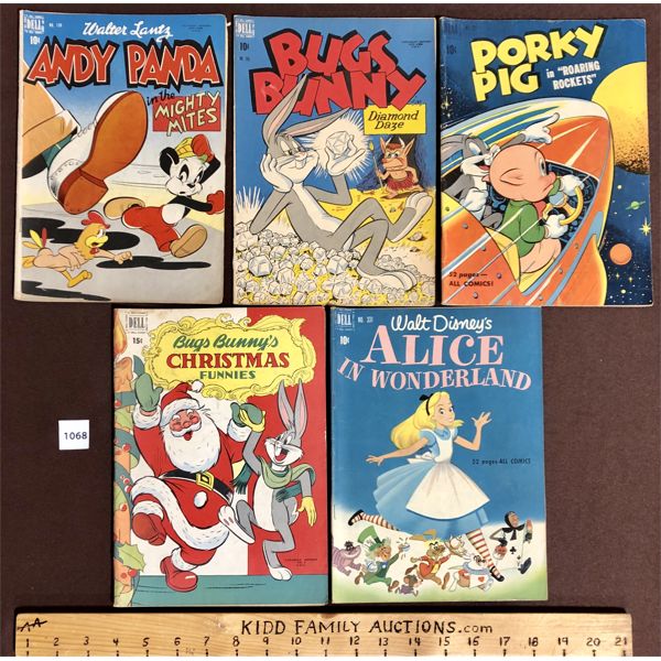 LOT OF 5 - DISNEY COMIC BOOKS - INCL BUGS BUNNY, PORKY PIG ETC.