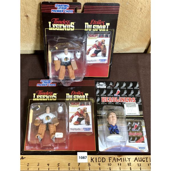 LOT OF 3 - TIMELESS LEGENDS AND HEADLINERS NHL HOCKEY FIGURES 