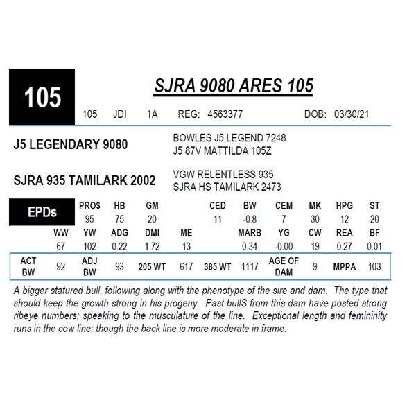 SJRA 9080 ARES 105