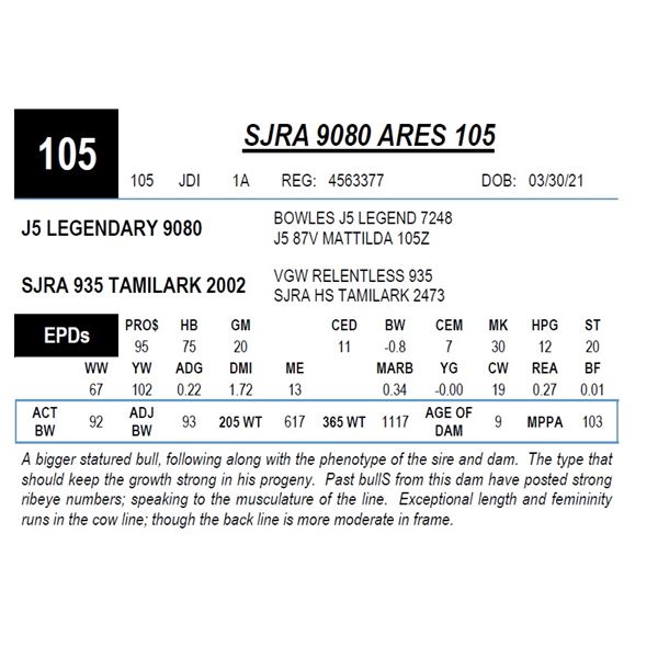 SJRA 9080 ARES 105