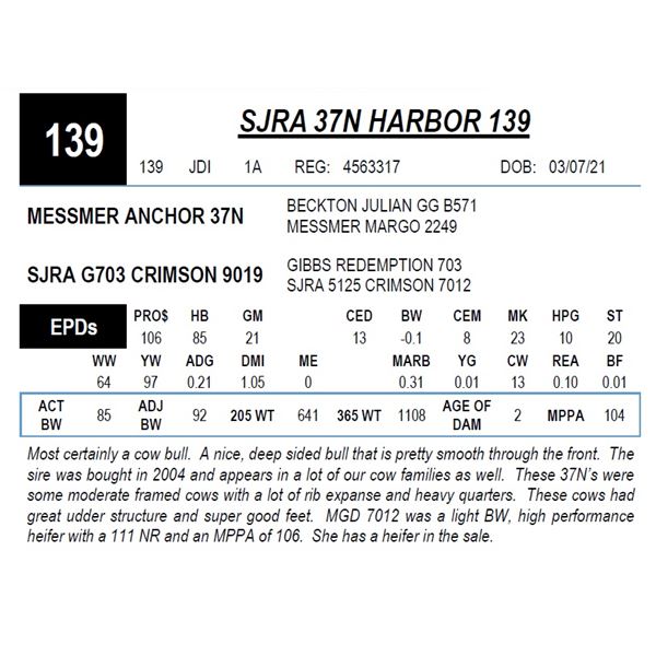 SJRA 37N HARBOR 139