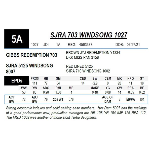 SJRA 703 WINDSONG 1027