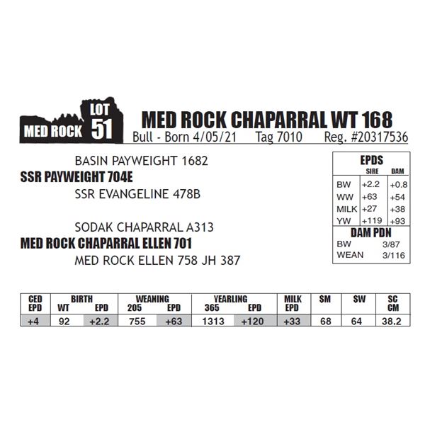 MED ROCK CHAPARRAL WT 168