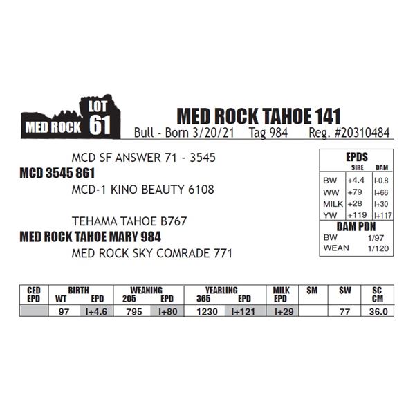 MED ROCK TAHOE 141